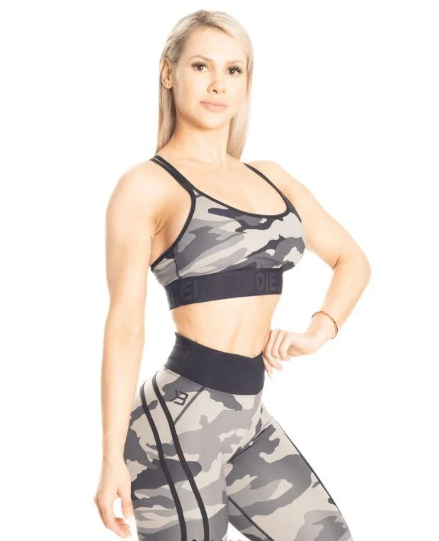 Sports bra with string back -Better Bodies Gym Sports Bra - Tactical Camo