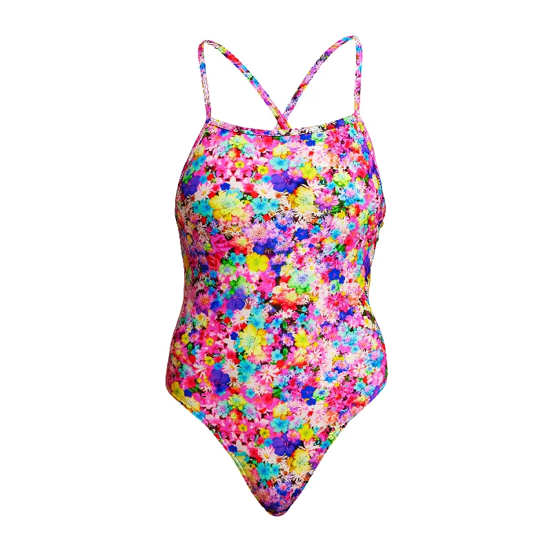 Swimwear for travel-Garden Party | Ladies Tie Me Tight One Piece