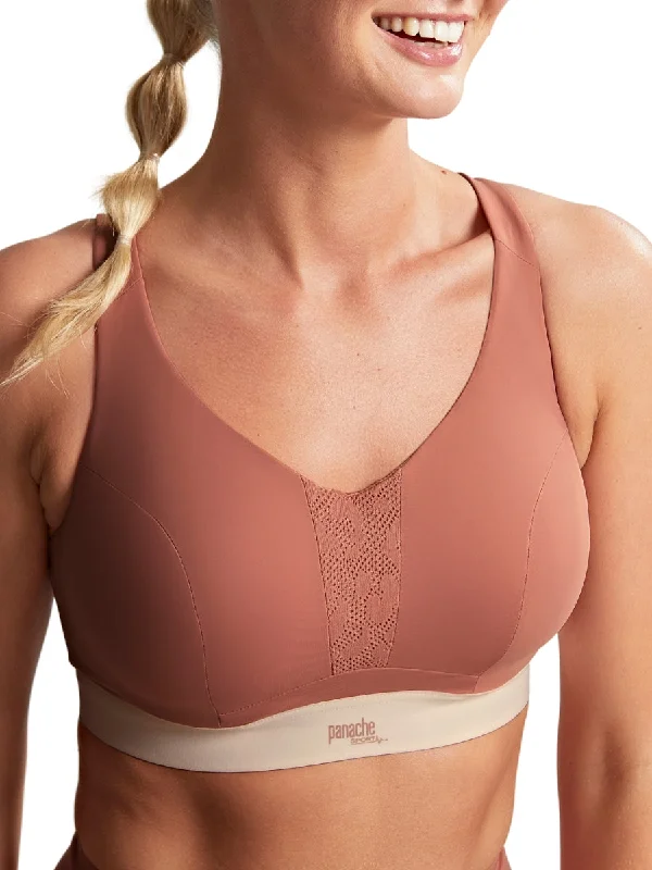 Sports bra with cord fit -Endurance Wired Racerback Sports Bra - Sienna