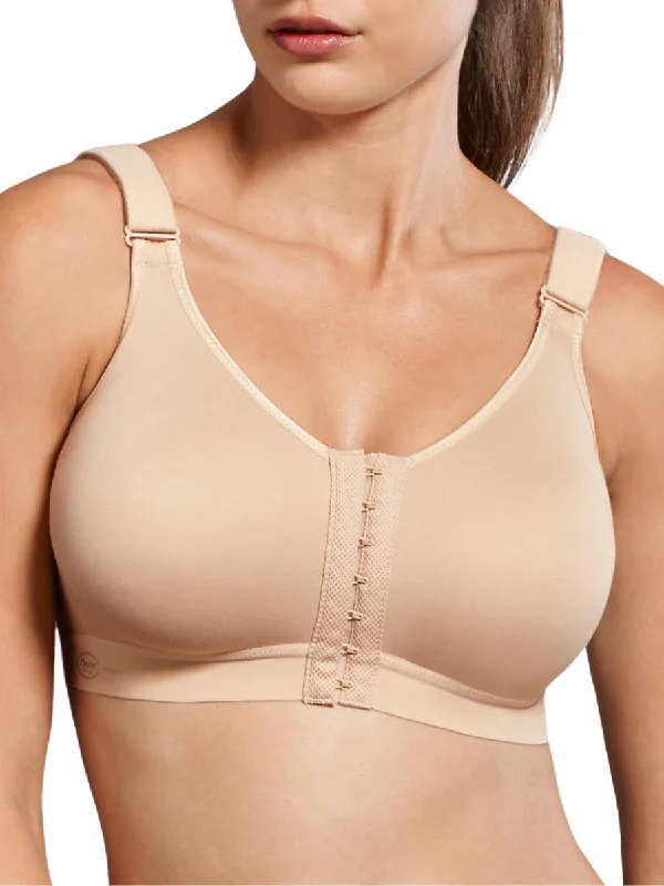 Sports bra with snug fit -Front Closure Sports Bra - Desert