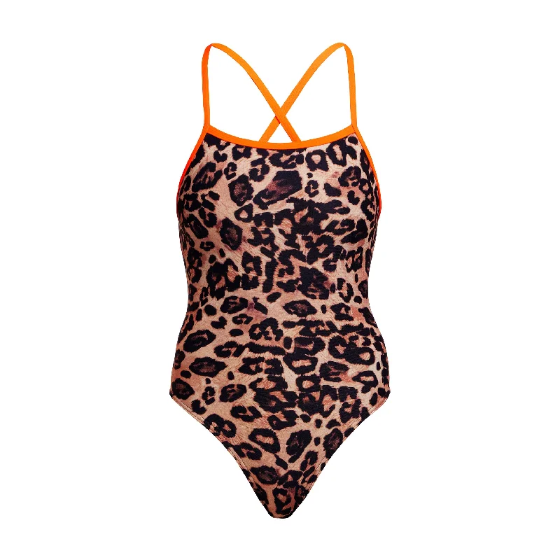 Swimwear with ruffles-Purrfect | Ladies Strapped In One Piece