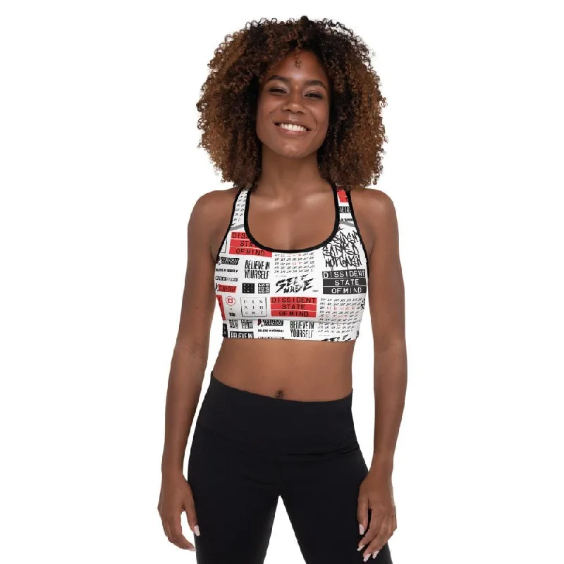 Sports bra with drift shape -Self Made Sports Bra White