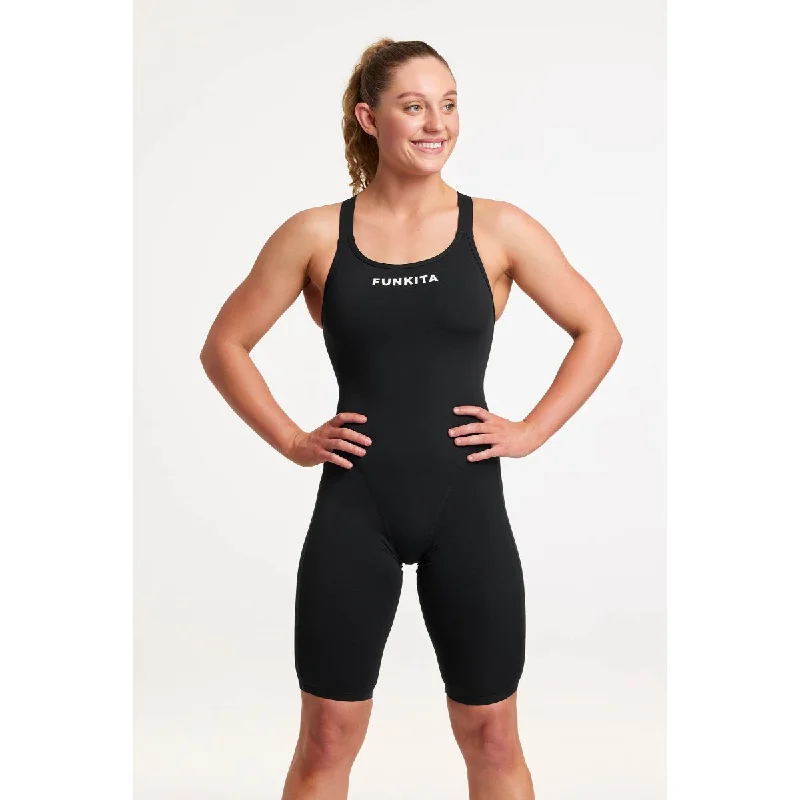 Swimwear with premium fabric-Still Black | Ladies Fast Legs One Piece