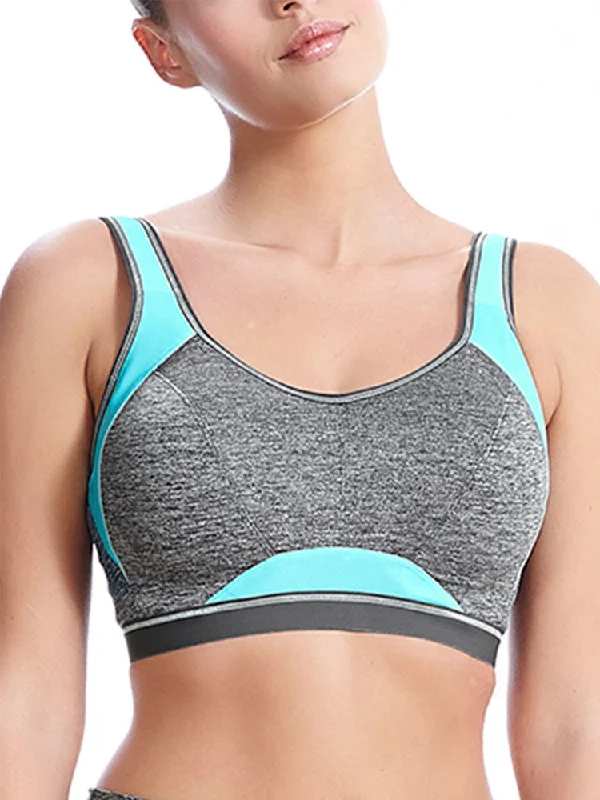 Sports bra with cool shape -Epic Moulded Crop Top Sports Bra - Carbon