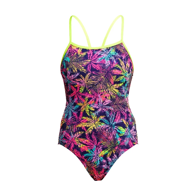 Swimwear with gradient fade-Palm Puppy | Ladies Single Strap One Piece