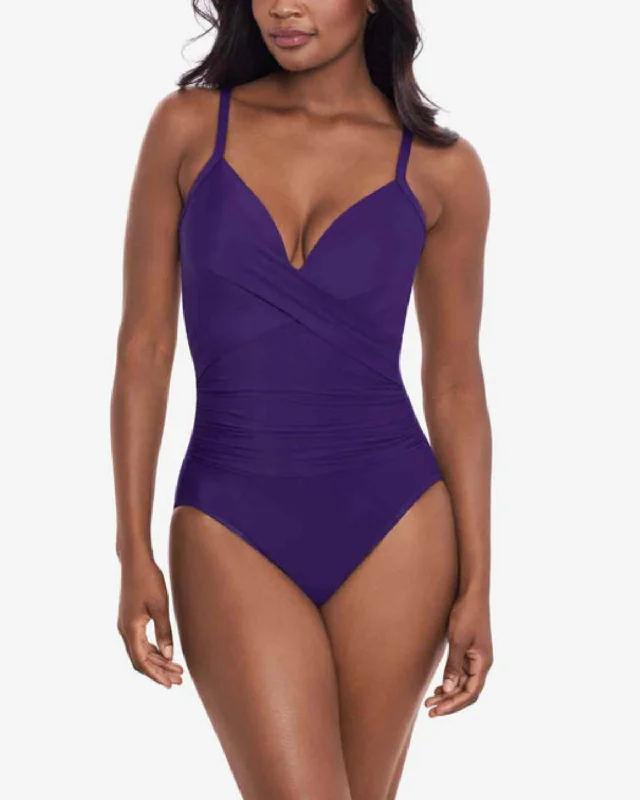 Swimwear with custom fabric-2024 Miraclesuit Rock Solid Captivate One Piece - 6530050