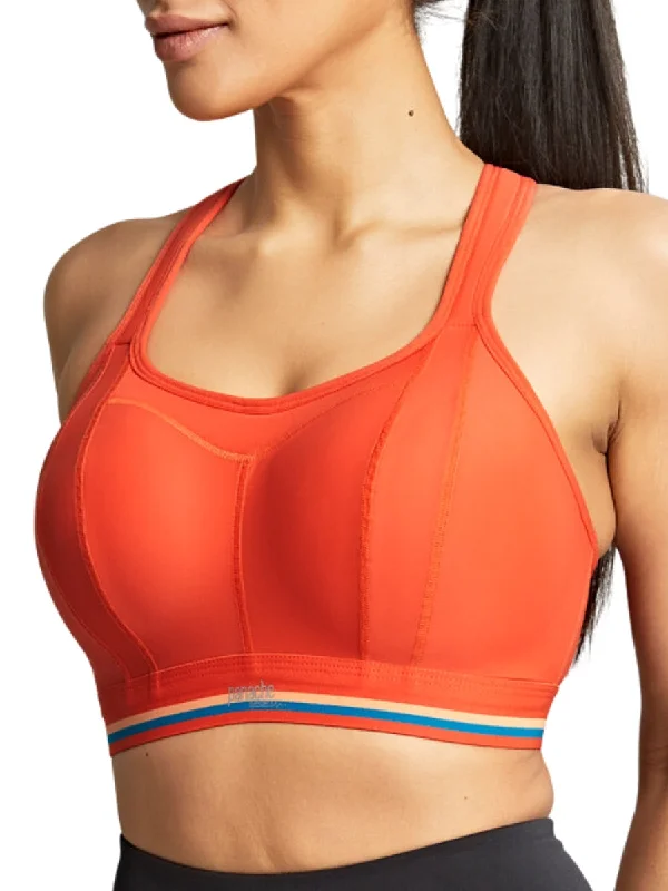 Sports bra with tide shape -Non Wired Magnetic Racerback Sports Bra - Sunrise Orange