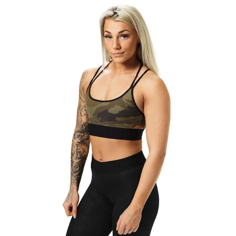 Sports bra with cord fit -Better Bodies Astoria Sports Bra - Dark Green Camo