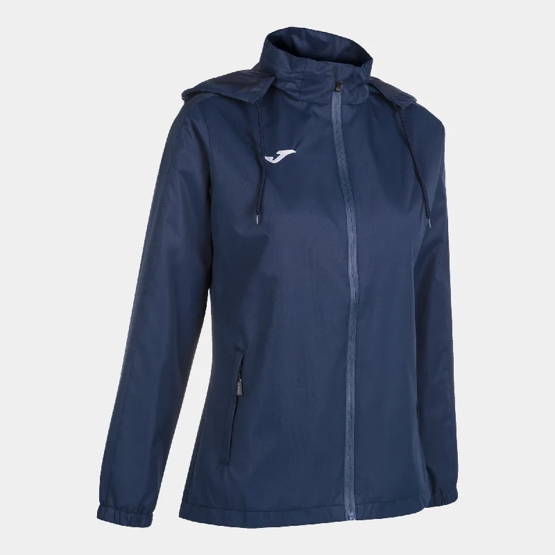 Sports Jacket with finished hem-Joma Trivor Ladies Rain Jacket (Dark Navy)