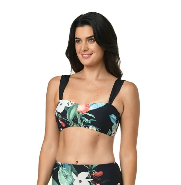 Sports bra with flux fit -JANTZEN BOTANICAL BEAUTY ADLEY BANDEAU BRA TOP