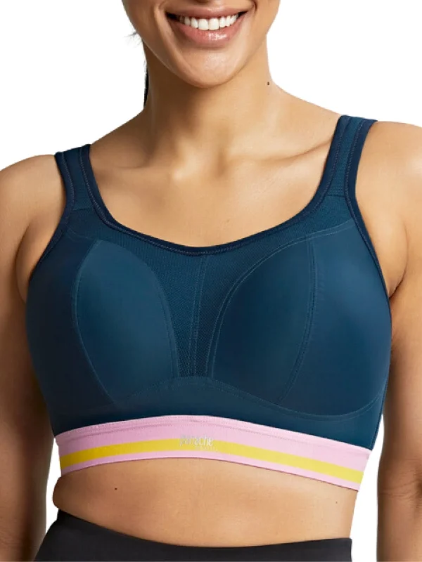 Sports bra with cool fit -Non Wired Racerback Sports Bra - Retro Navy