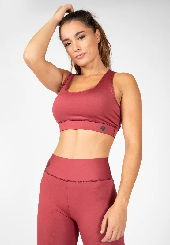 Sports bra with tide fit -Gorilla Wear Meta Sports Bra - Burgundy Red