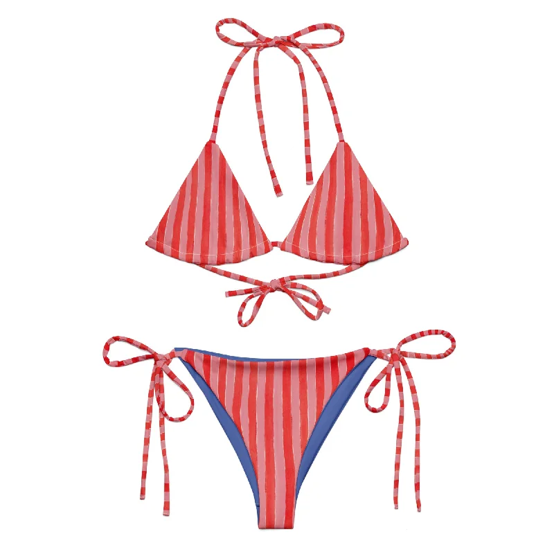 Swimwear for kids’ swim-♻️ Stripes recycled string bikini