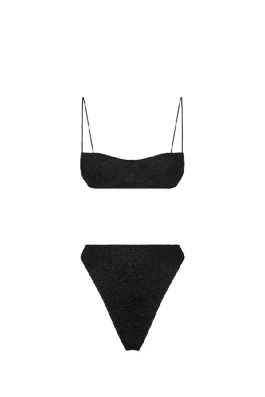 Swimwear with slow-dry fabric-Lumiere Balconette Black