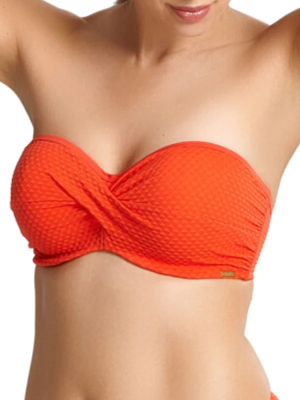 Swimwear with anti-static-Echo Bandeau Bikini Top - Orange