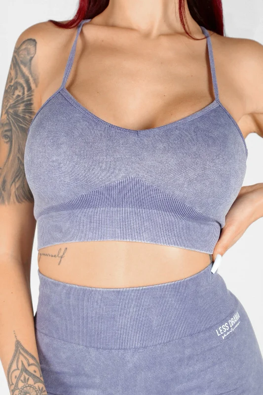 Sports bra with bow shape -Bossed Up Sports Bra - Blue