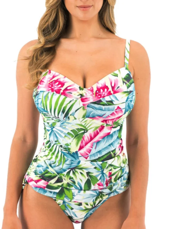 Langkawi Twist Front Tankini Top - White