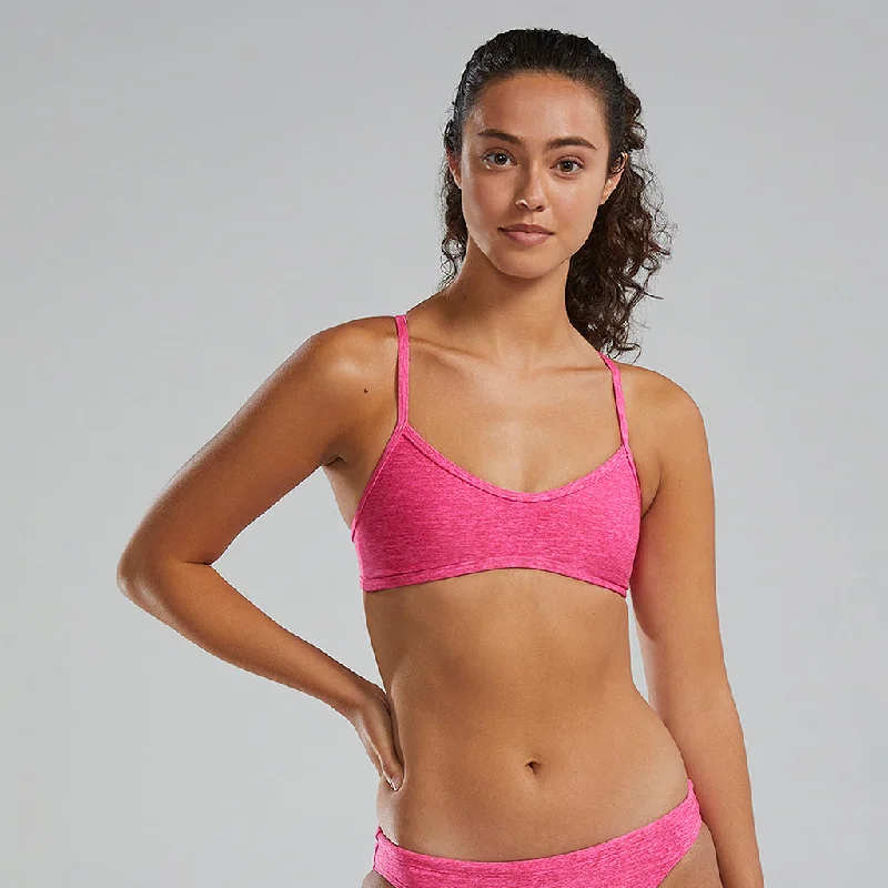 Swimwear with neon colors-TYR Durafast Lapped Pink Elite® Trinity Top