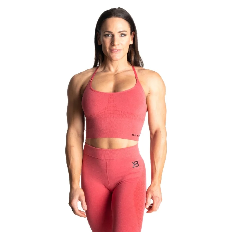 Sports bra with crisscross profile -Better Bodies Astoria Seamless Bra - Chilli Red Melange