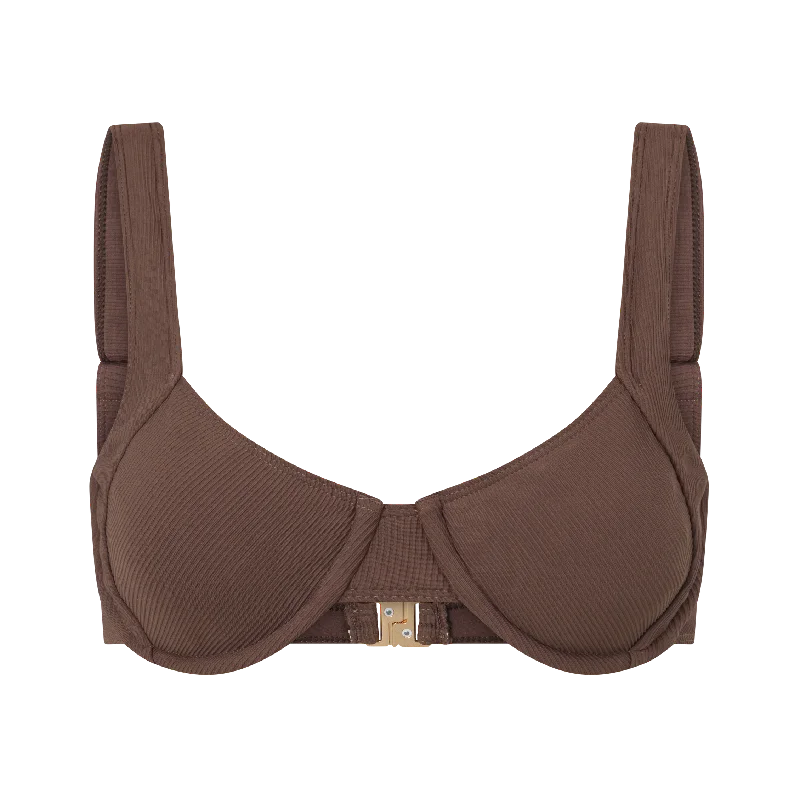 Sports bra for aging athletes -Balconette Bra | Espresso