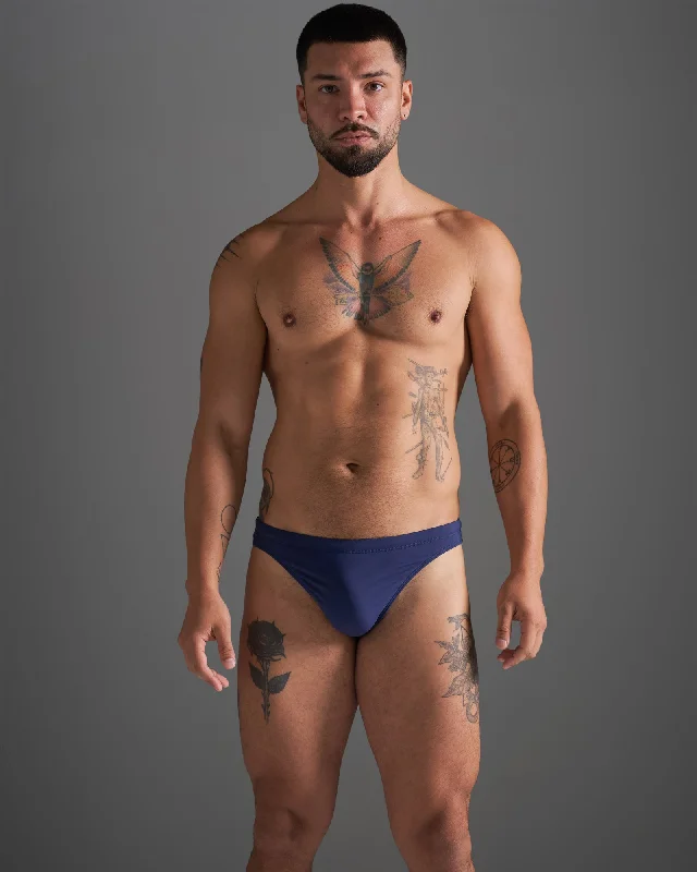 Swimwear with biodegradable fabric-TEAMM8 Standard Swim Thong - Navy