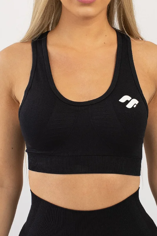 Sports bra with bow fit -AirFlex Seamless Sports Bra - Black