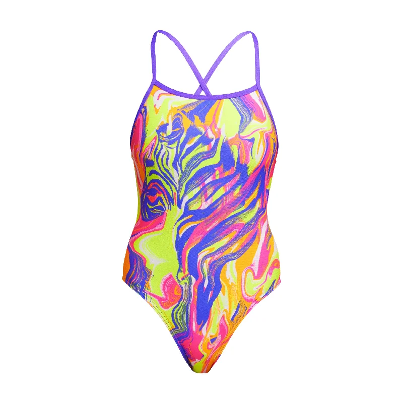 Swimwear with soft fabric-Run Wild | Ladies Tie Me Tight One Piece