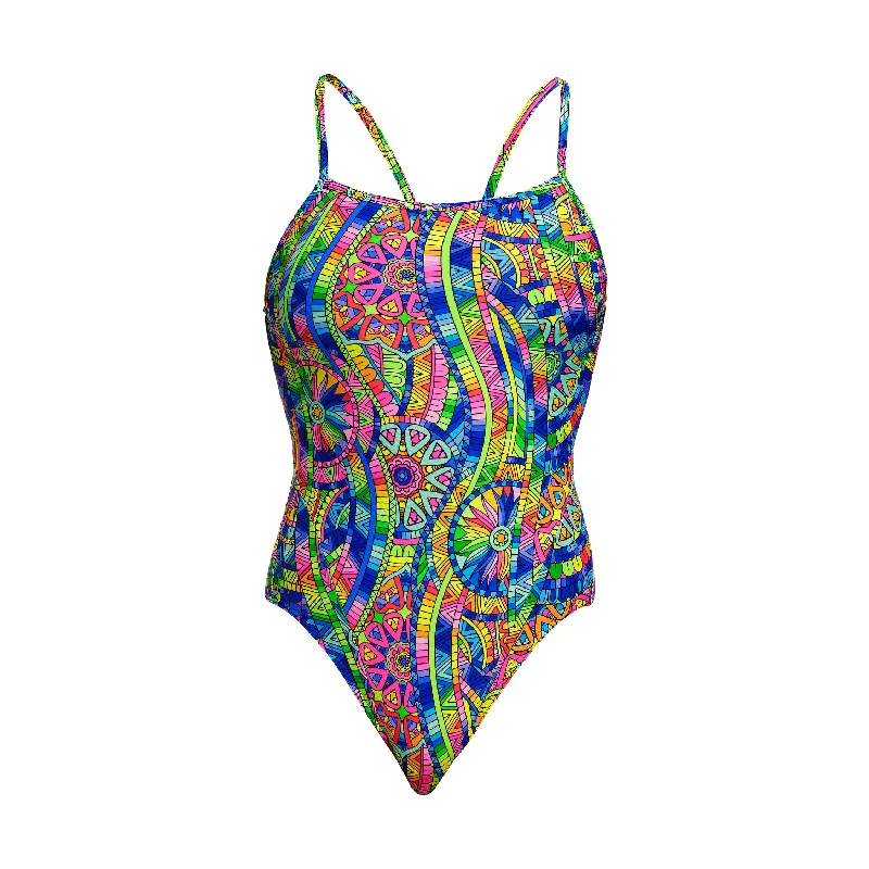 Swimwear with ombre effect-Spin The Bottle | Ladies Single Strap One Piece