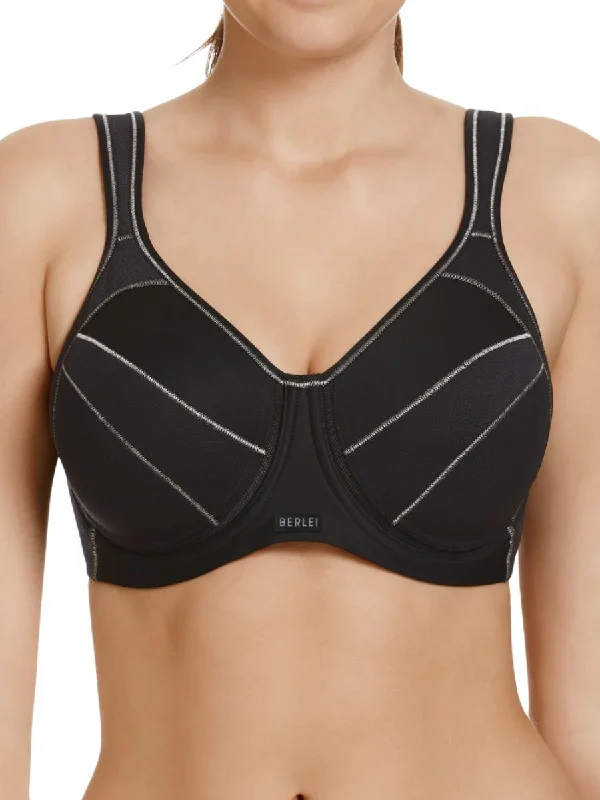 Sports bra with firm fit -Full Support Wired Sports Bra - Black