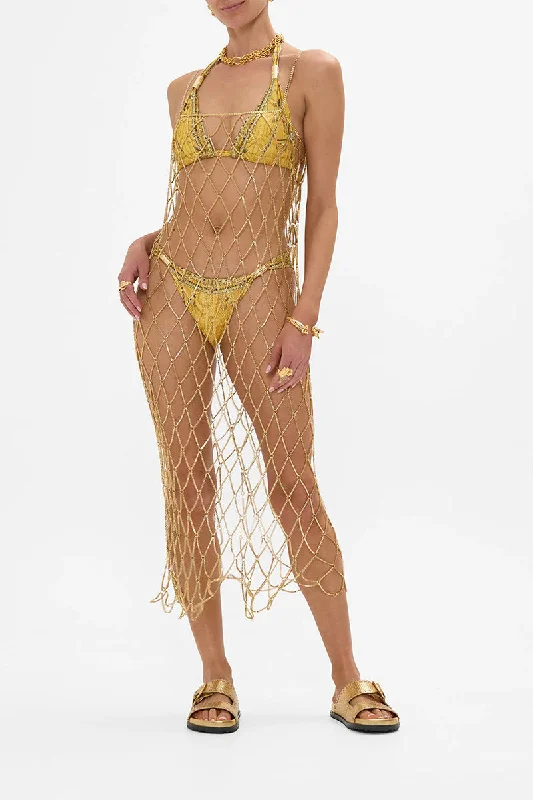 Swimwear for competition-Valley Of The Kings Soft Tie Bikini With Trim