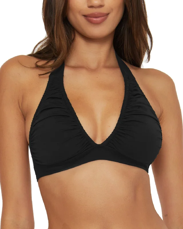 Sports bra for beat training -2024 Becca by Rebecca Virtue Color Code Amari Shirred Halter Bra Top - 852647