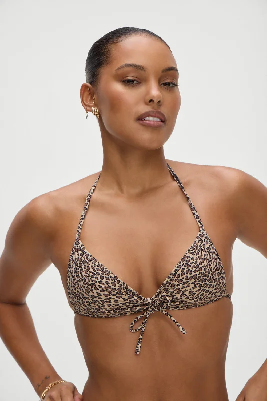 Swimwear for coordination-Jessup Halter Bikini Top - Baby Leopard