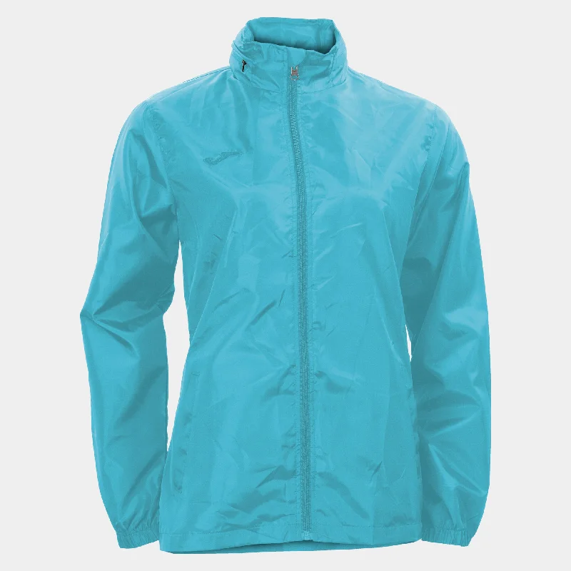 Sports Jacket with reinforced zipper-Joma Galia Ladies Rain Jacket (Turquoise Fluor)