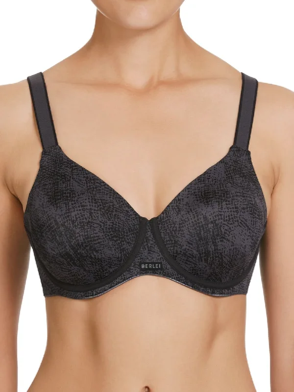 Sports bra with split shape -High Performance Wired Sports Bra - Black