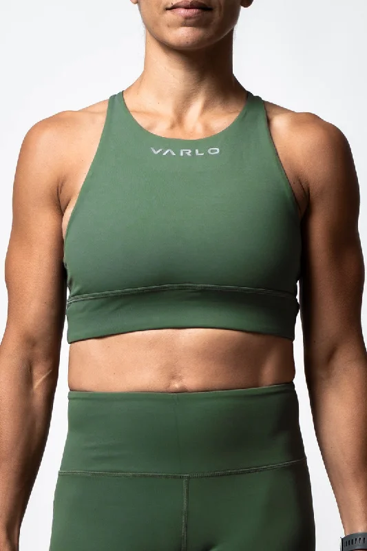 Sports bra with flux design -SOHO Women's High Neck Technical Sports Bra (Sage)