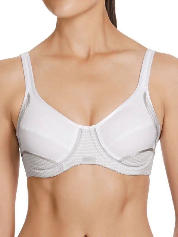 Sports bra with braid shape -Electrify Mesh Wired Bra - White