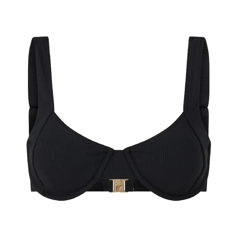 Sports bra with flux fit -Balconette Bra | Black Rib