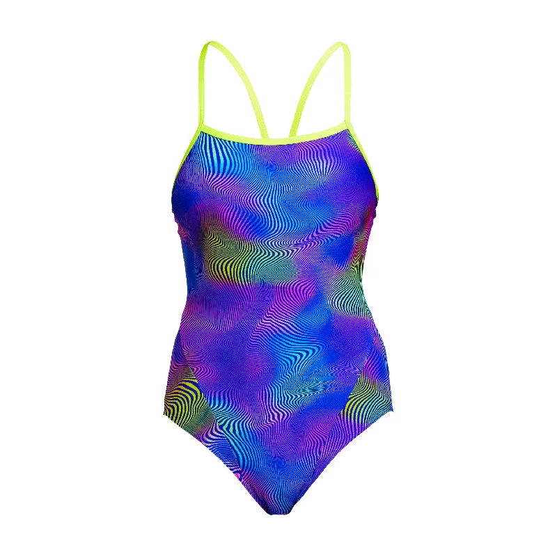 Swimwear for beach volleyball-Screen Time | Ladies Single Strap One Piece