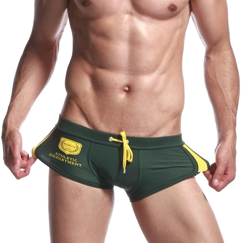 Swimwear with geometric design-Seobean Athletic Square Cut Swim Trunks