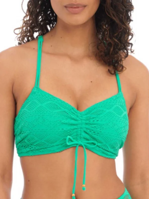 Sports bra with classic print -Sundance Bralette Bikini Top - Jade