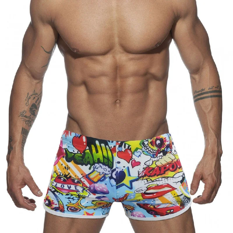 Swimwear orange-Graffiti Explosion Swim Trunks