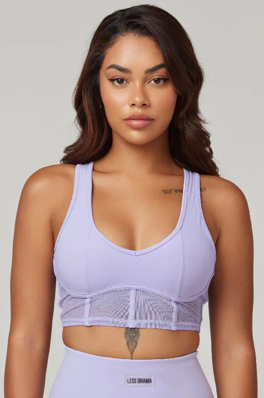 Sports bra with thick fit -Eye Candy Sports Bra - Purple