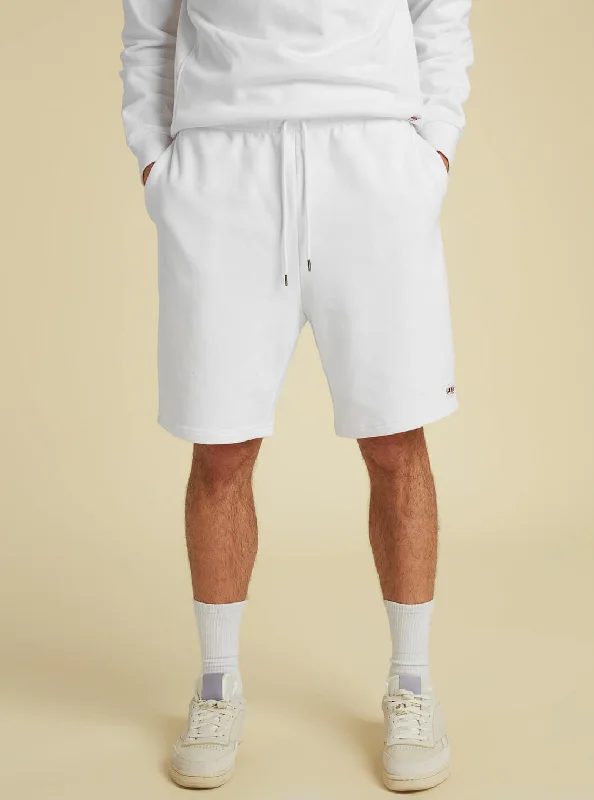 Sustainable sports shorts for green -GUESS Originals White Relaxed Fit Kit Shorts