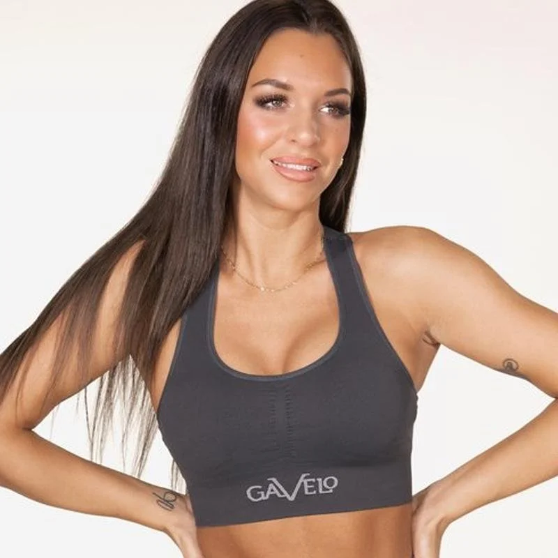 Sports bra with drift fit -Gavelo Seamless Booster Sports Bra - Gun Metal