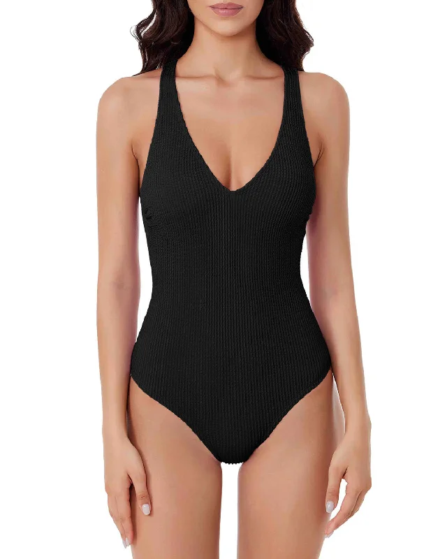 Swimwear for surfing-2024 BCA by Rebecca Virtue Textured Scoop Front One Piece (More colors available) - 1611441