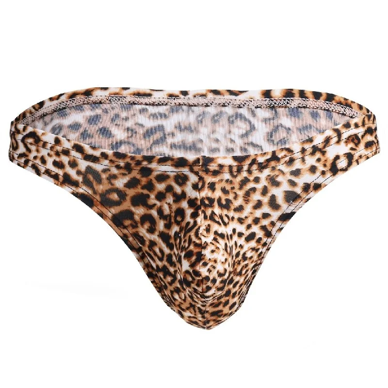 Swimwear with lightweight weave-Leopard Print Swim Briefs