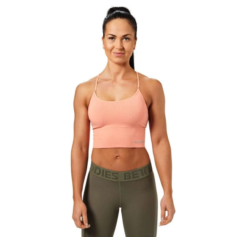 Sports bra with arc shape -Better Bodies Astoria Seamless Bra - Peach