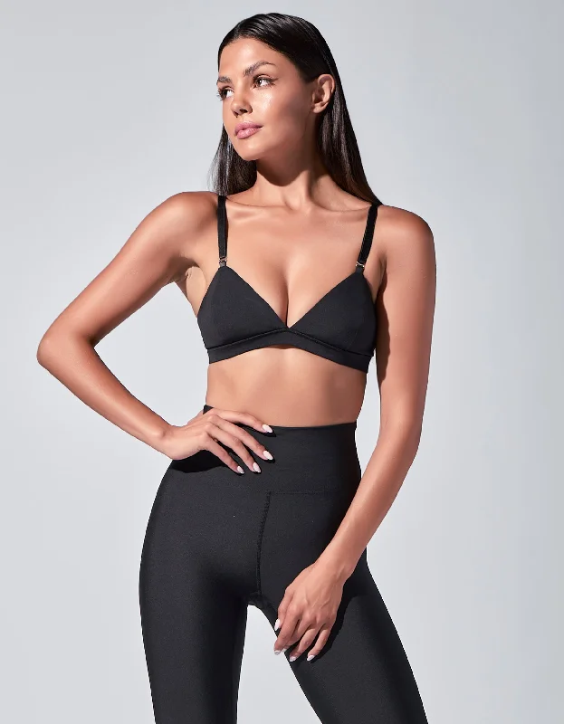 Sports bra with thick shape -Little Base Bra [Black]