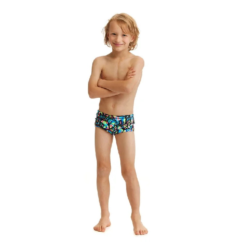 Swimwear blue-Funky Trunks Toddler Boys Printed Trunks Night Life