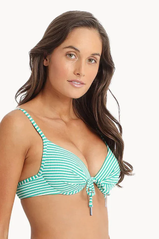 Sports bra with split shape -Sunseeker Summer Surf Moulded Push Up Bra Green